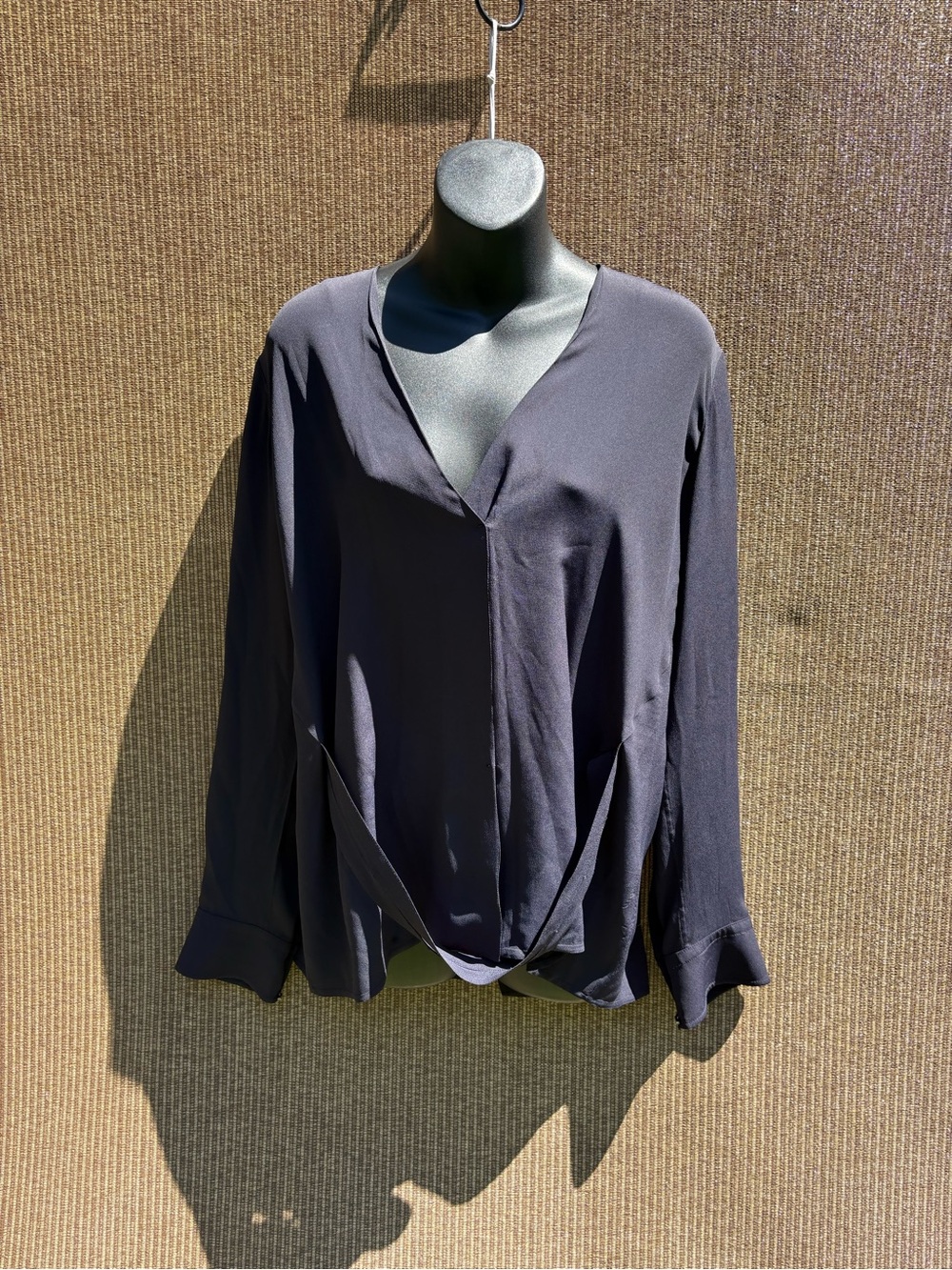 Helmut Lang Black Twist-Front V-Neck Blouse